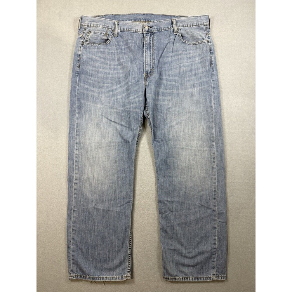 Levi's 569 Loose Straight Jeans Mens 42x32 Light Wash Blue Denim Casual